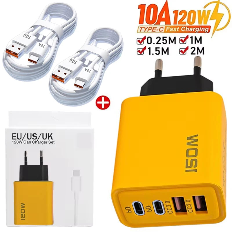 4-Port 120W USB-C Fast Charger – Quick Charge 3.0 Adapter USB-C Wall Charger SPOT