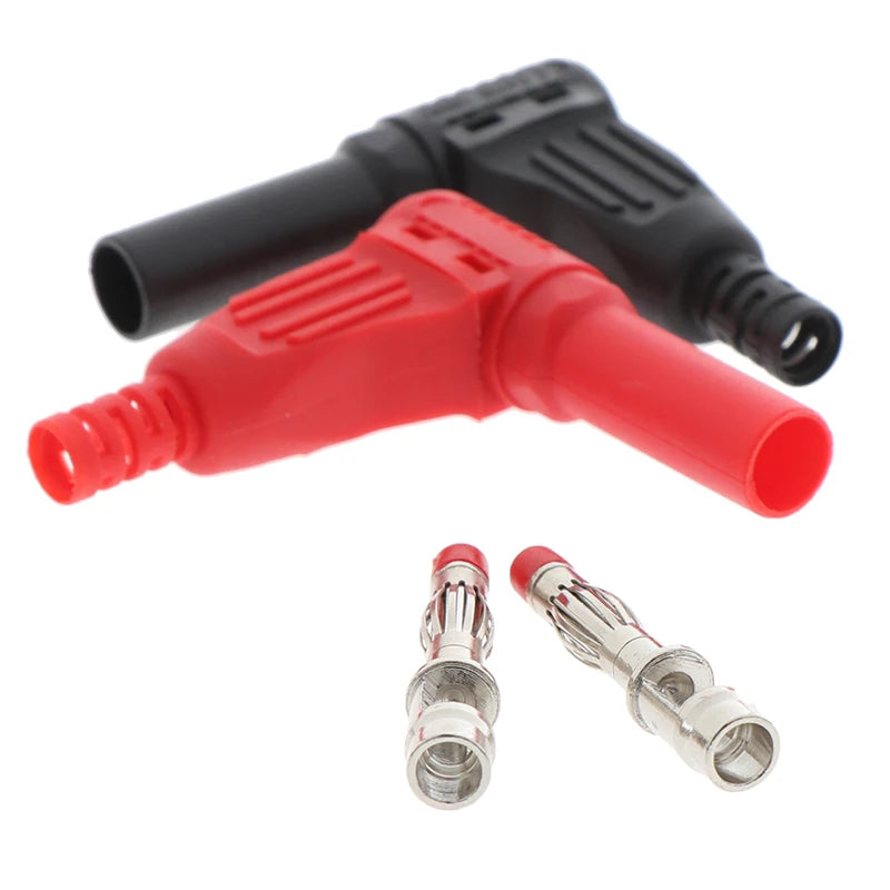 4mm Right Angle Banana Plugs Red & Black – Multimeter Test Electrical Connector SPOT