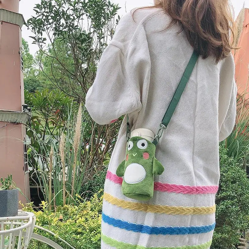 Cartoon Plush Water Bottle Cover – Insulated Cup Sleeve Pouch Bottle Sleeve Cover SPOT