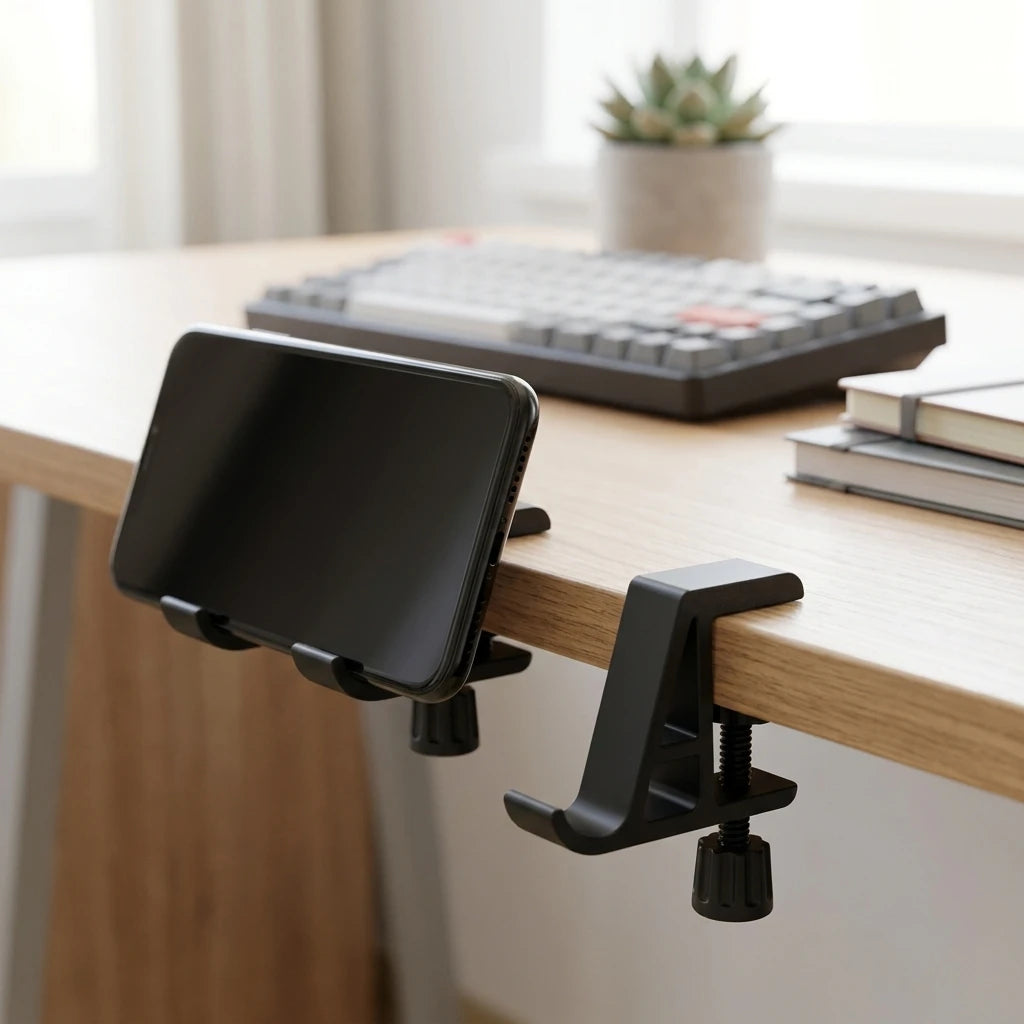 2-Pack Adjustable Phone & Tablet Desk Clip Stand – 15–26mm Phone Tablet Stand SPOT