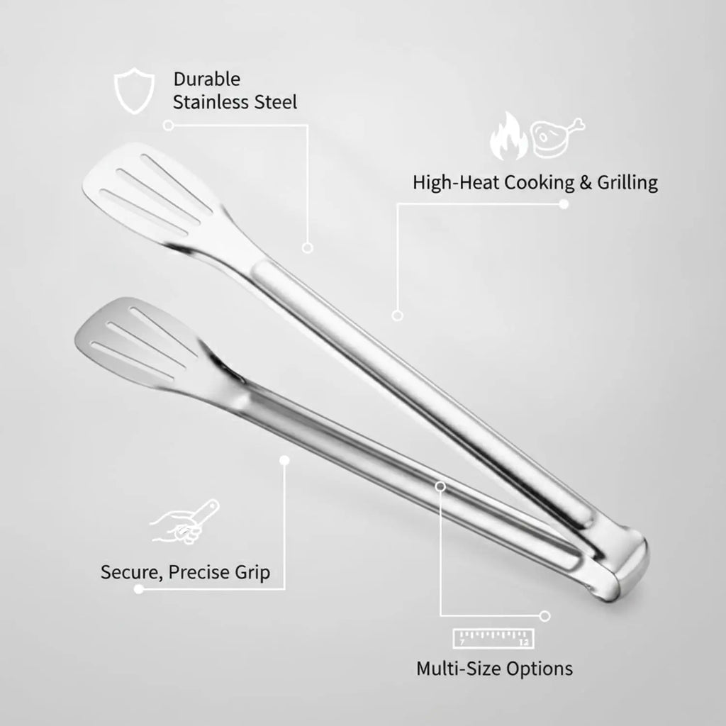 14-Inch 304 Stainless Steel Food Tongs – BBQ & Kitchen Kitchen Tongs SPOT