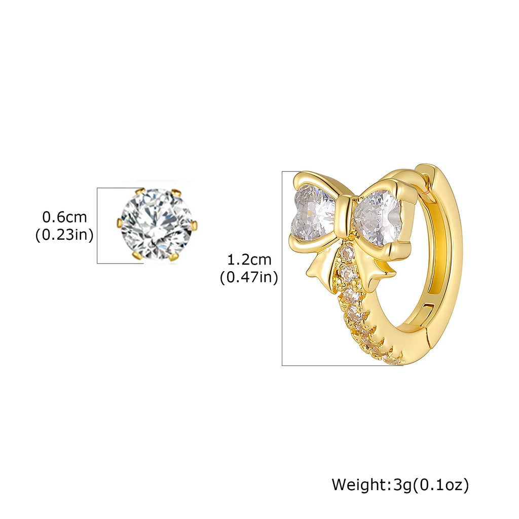 2-Pack Gold Huggie Hoop Earrings – Hypoallergenic CZ Set Huggie Hoop Earrings SPOT ES-227W-1-EBD-480G01