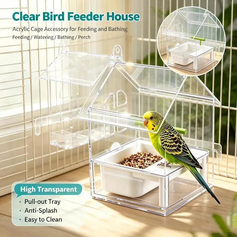 Hanging Bird Feeder Bowl – Anti-Scatter, BPA-Free Cage Feeder Bird Cage Feeder SPOT