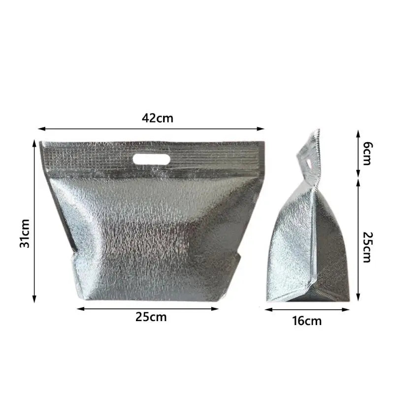 5-Pack Aluminum Foil Insulated Thermal Bags – Food Fresh Insulated Thermal Bags SPOT 42X31X16CM 5PCS