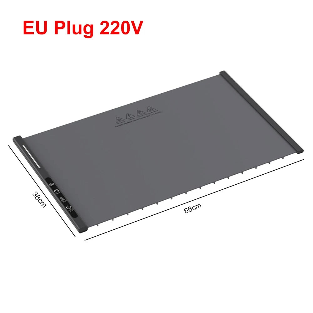 Raugee Electric Food Warming Tray – 8-Level Silicone Mat Electric Warming Tray SPOT Gray 220V-240V EU Plug