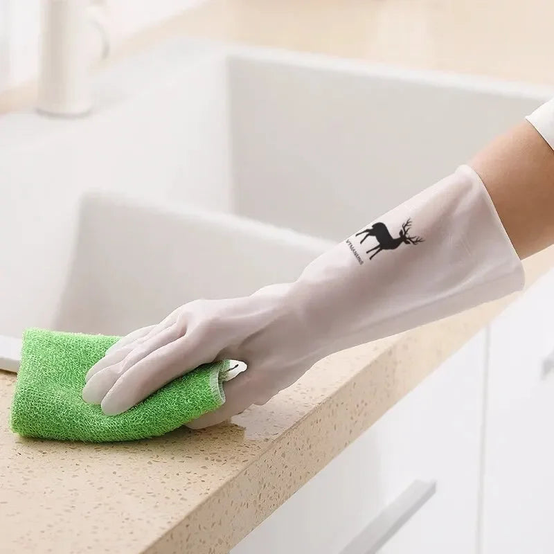 Waterproof PVC Cleaning Gloves – Kitchen, Laundry & Dishwashing Household Cleaning Gloves SPOT