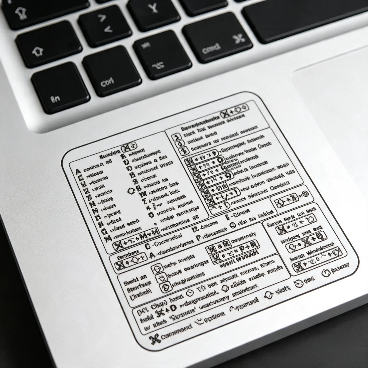 MacBook Keyboard Shortcut Stickers – Black Transparent Cover Keyboard Stickers SPOT