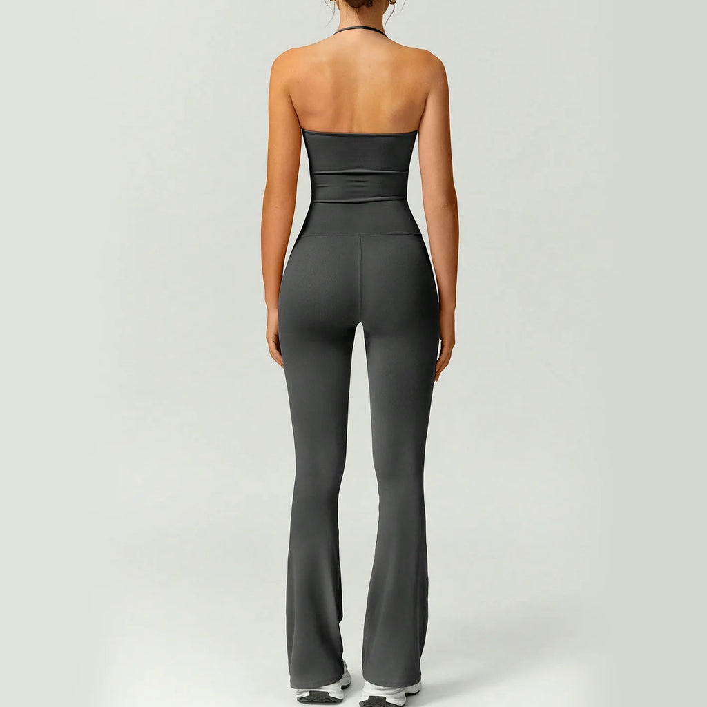 Women's Backless Flared Yoga Jumpsuit – Slim Fit Sportswear Yoga Jumpsuit SPOT