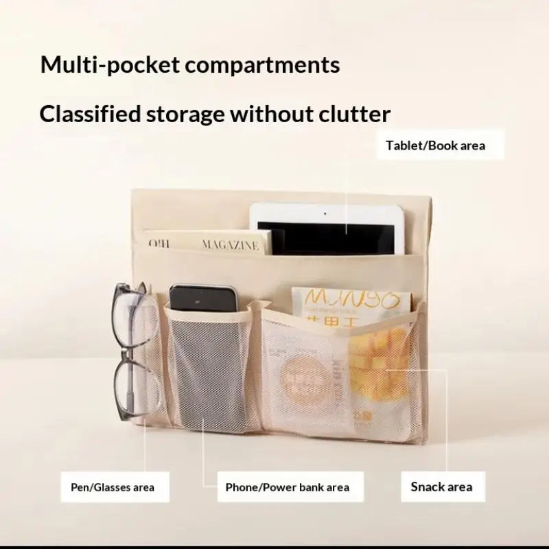 Bedside Hanging Storage Organizer Bag with Hook – Canvas Hanging Storage Organizer SPOT