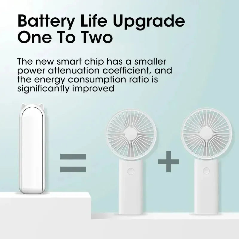 Foldable Mini Handheld Fan 2000mAh USB Rechargeable Power Bank Handheld Portable Fan SPOT