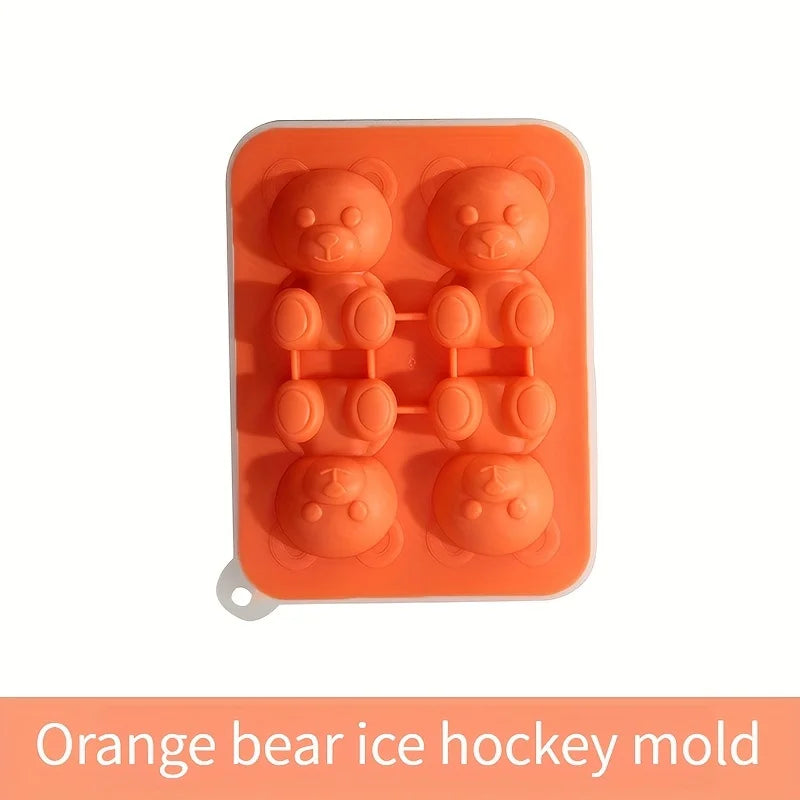Teddy Bear Silicone Ice Cube Mold – Flexible Freezer Tray Silicone Ice Mold SPOT Orange