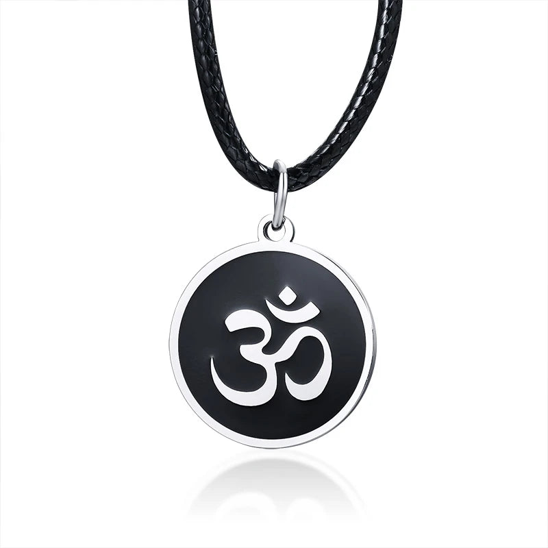 Men's OM Ohm Pendant Necklace – Stainless Steel Yoga Jewelry Pendant Necklace SPOT
