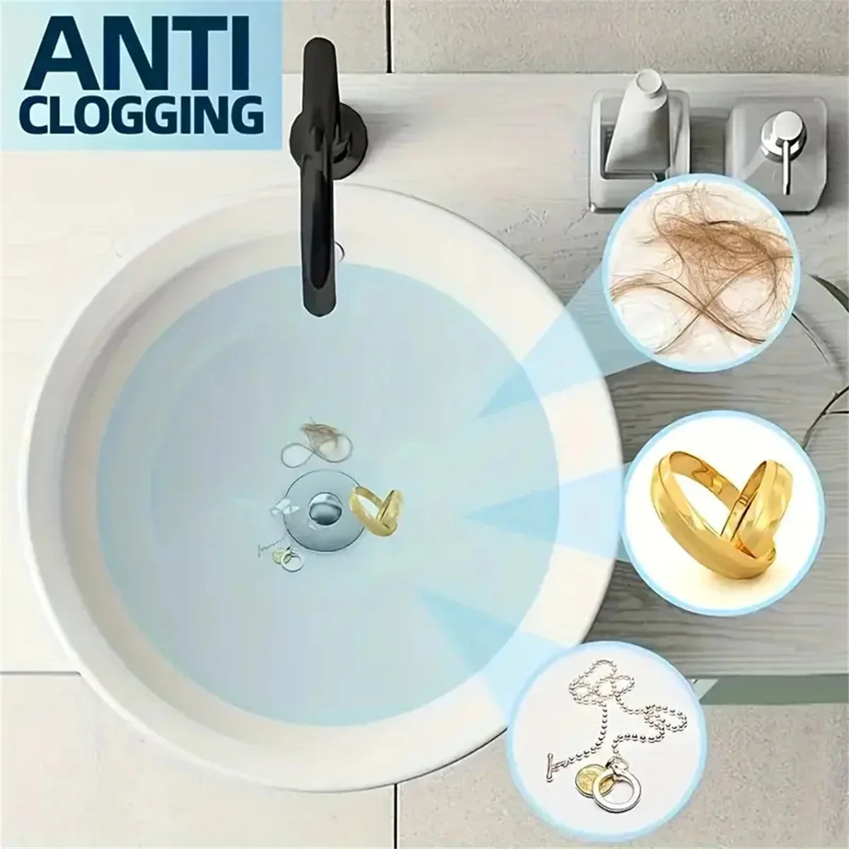 Pop-Up Chrome Sink Drain Stopper with Hair Catcher Filter Sink Drain Stopper SPOT