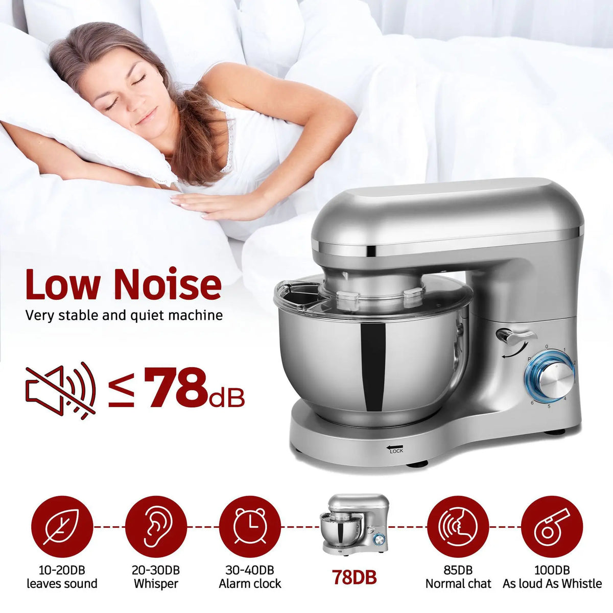 6L Stand Mixer 220V – 1400W Dough Kneader, 6 Speeds Stand Mixer SPOT