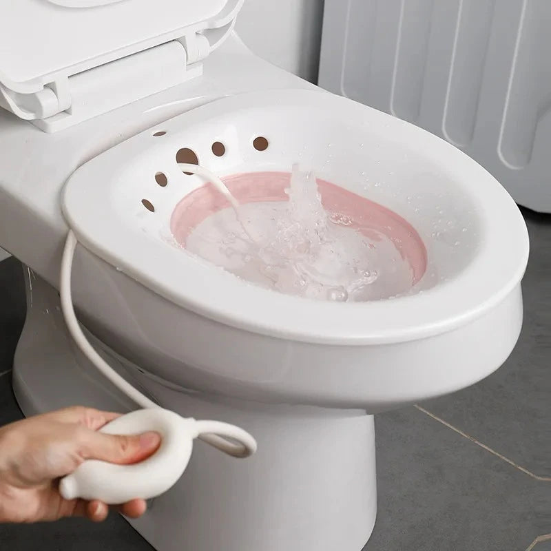 Collapsible Sitz Bath Kit with Flusher Hose – Fits Toilet Seat Sitz Bath Kit SPOT