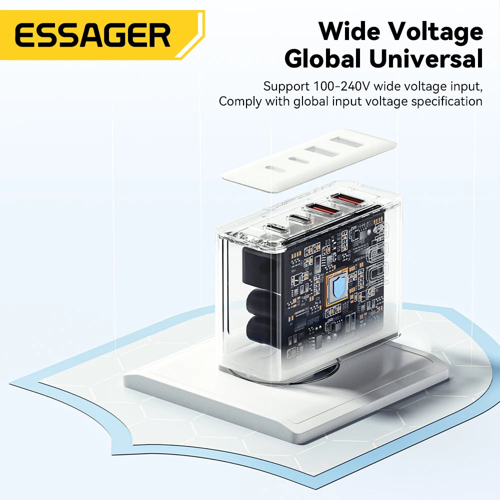 Essager 100W 4-Port USB-C Fast Charger – PD QC 65W Desktop Multi-Port USB Charger SPOT
