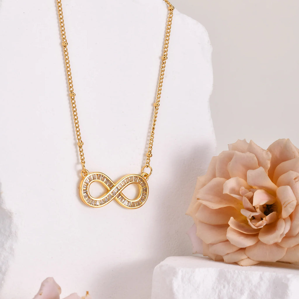 Infinity Pendant Necklace – Cubic Zirconia Gold Gift for Women Pendant Necklace SPOT