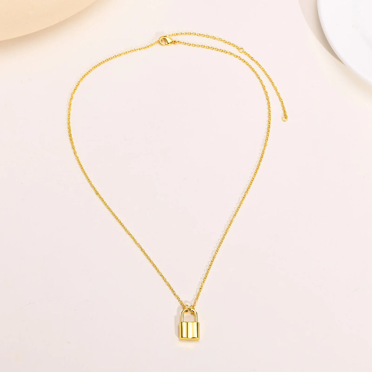 Meaeguet Padlock Pendant Necklace – Gold Stainless Steel Pendant Necklace SPOT Default Title
