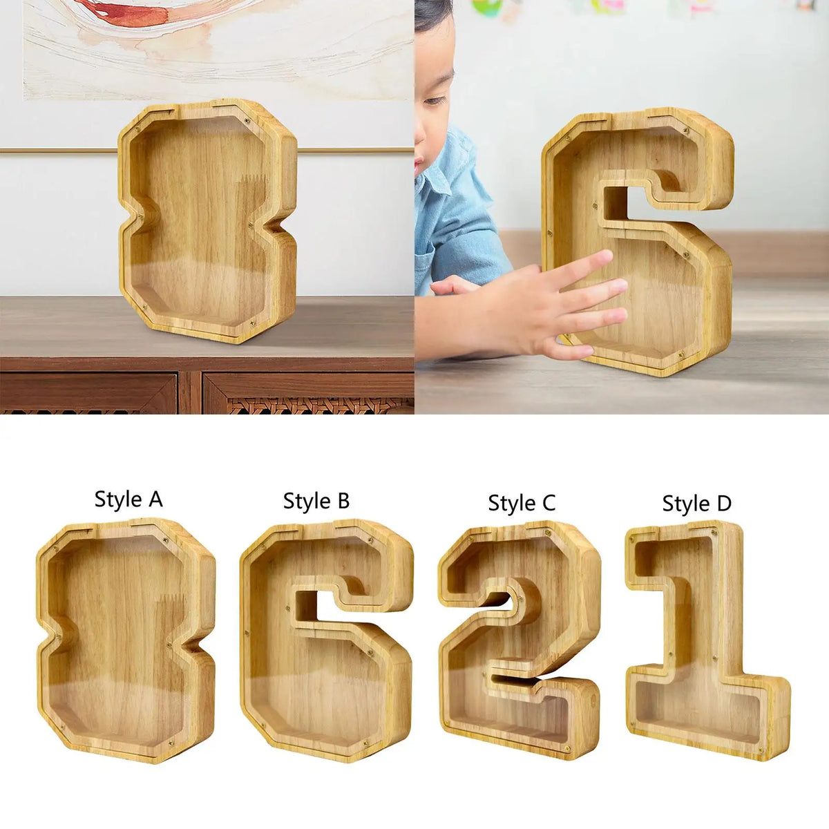 Wooden Piggy Bank Money Box with Clear Window | Kids Gift Wooden Piggy Bank SPOT