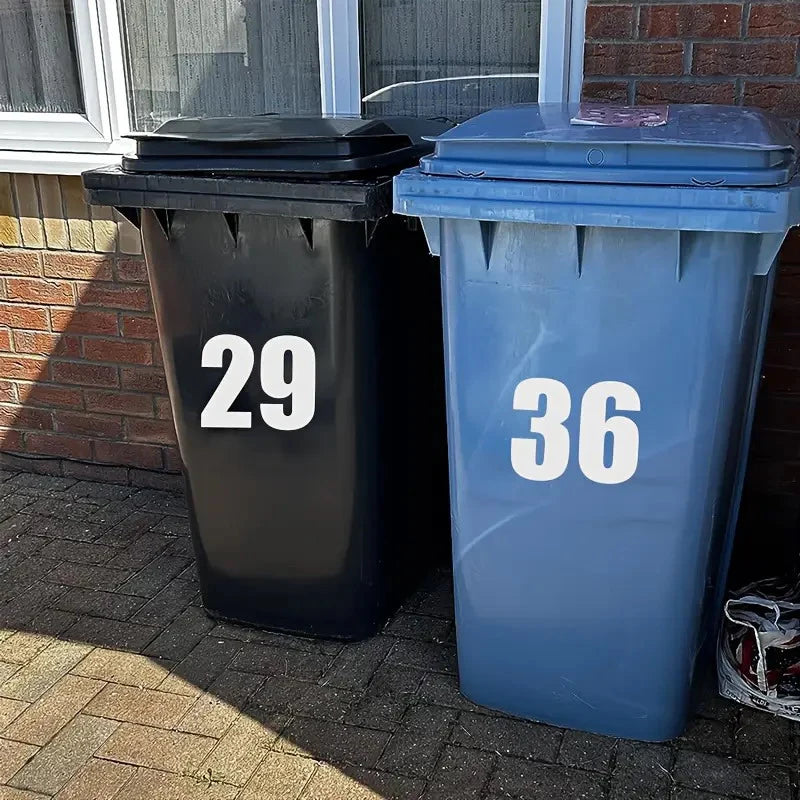 Weatherproof Wheelie Bin Number Stickers | Self-Adhesive PVC Bin Number Stickers SPOT