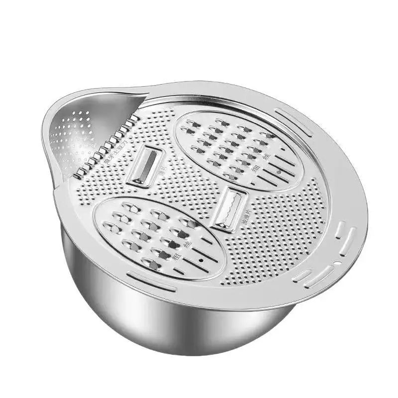Stainless Steel Colander & Grater Set – Vegetable Shredder Bowl Colander Grater Set SPOT
