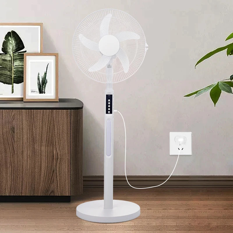 16-Inch Rechargeable Solar Standing Fan with LED Light Solar Standing Fan SPOT Default Title
