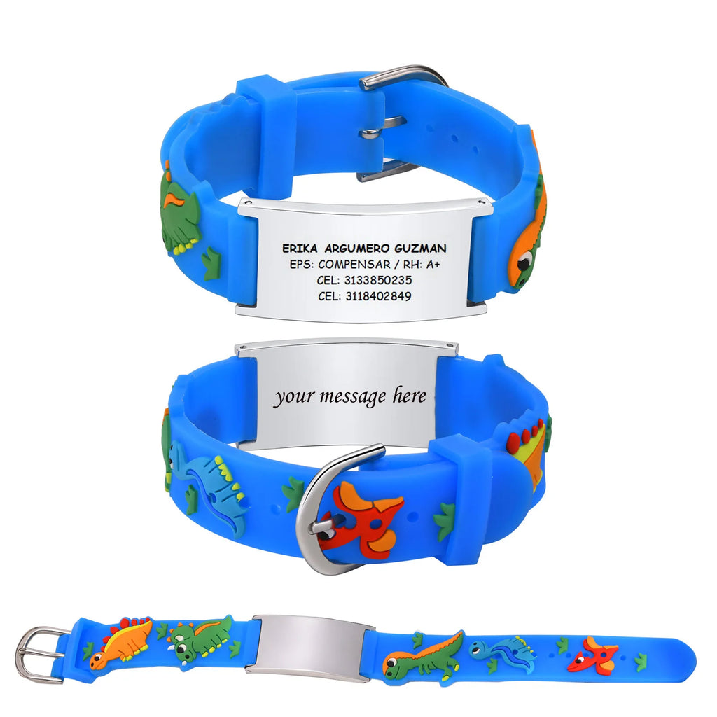 Personalized Kids ID Bracelet – Engraved Silicone Gift Personalized ID Bracelet SPOT