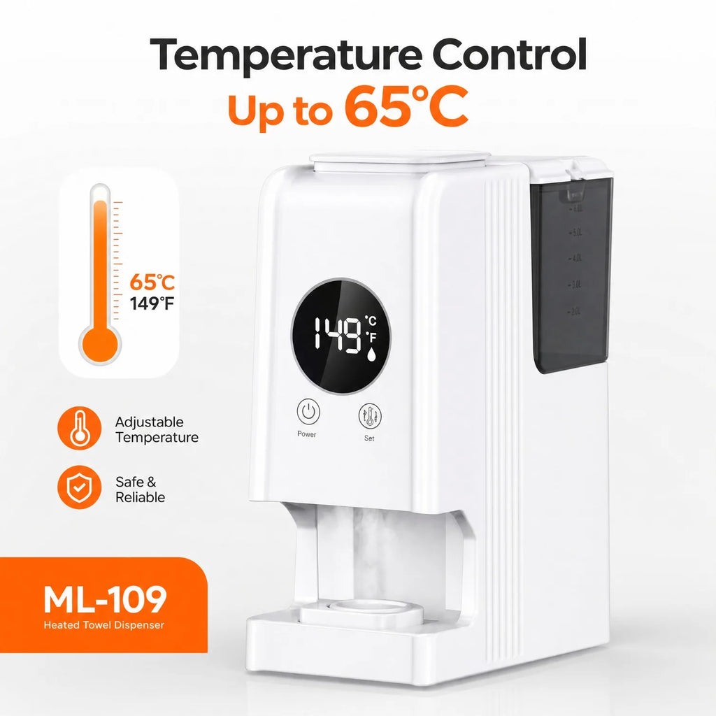 Automatic Hot Towel Warmer Dispenser – 55°C Fast Heat, Salon Towel Warmer Dispenser SPOT White No plug