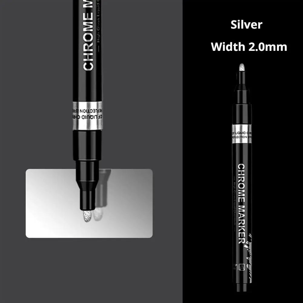 Chrome Mirror Paint Pen – Reflective Silver & Gold Marker Mirror Paint Marker SPOT