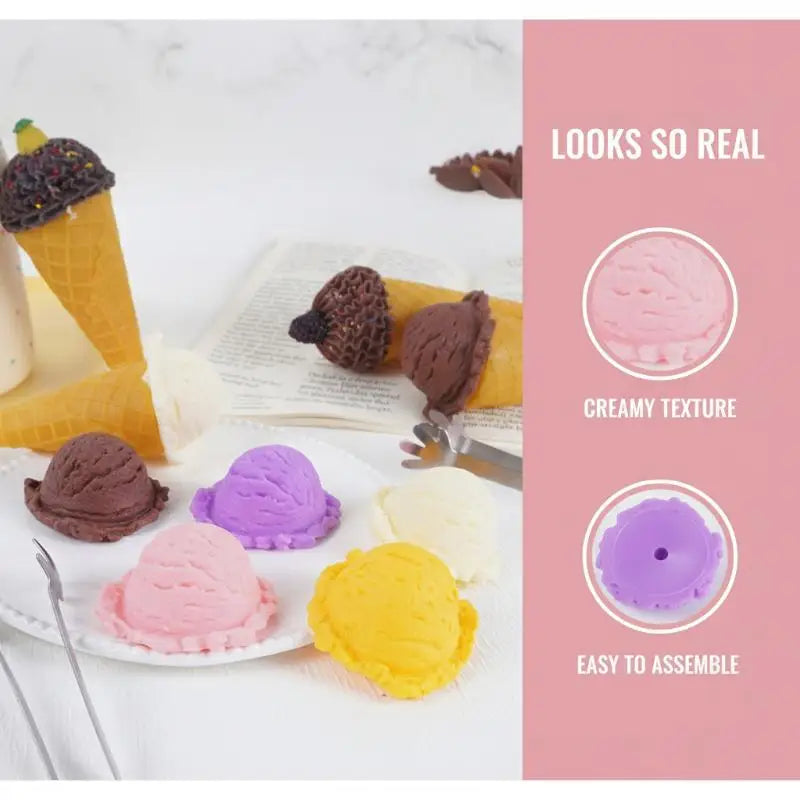 Fake Ice Cream Ball Ornament – Resin Party Decor Photo Prop Decorative Ornament SPOT