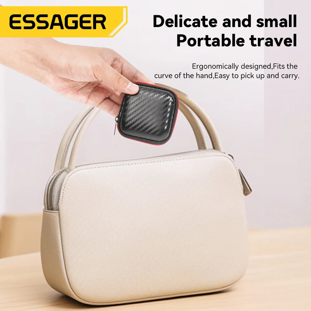 Essager Mini Leather Earphone & Cable Organizer Pouch Cable Organizer Pouch SPOT