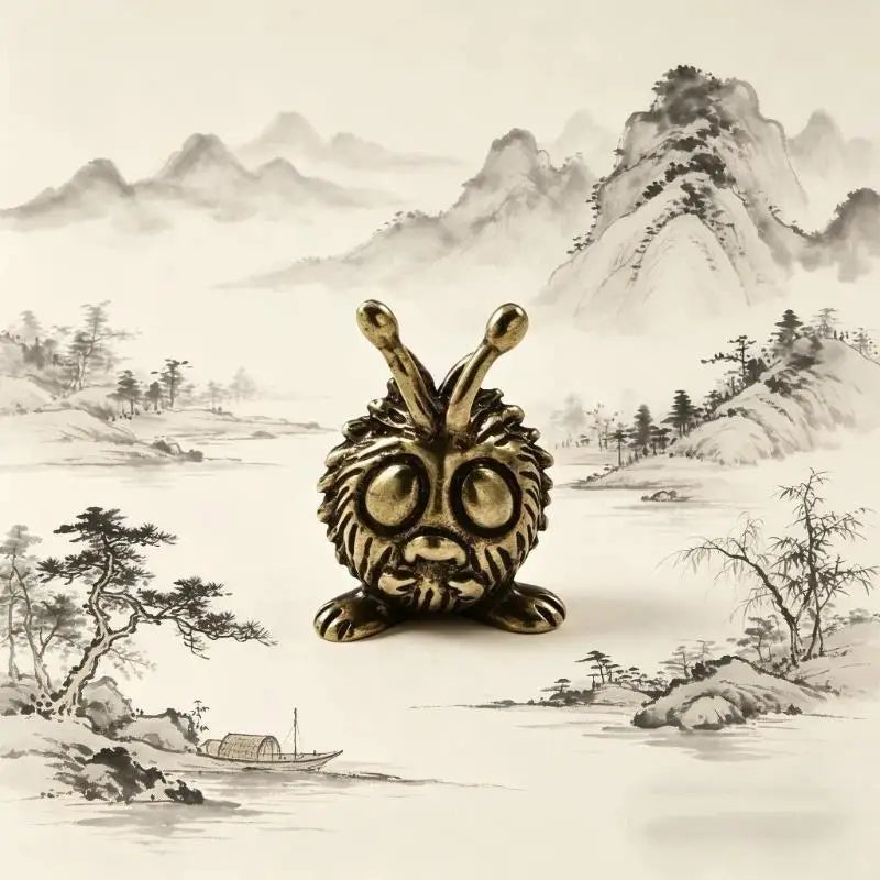 Vintage Alloy Caterpillar Figurine – Retro Antique Desk Ornament Decorative Figurine SPOT