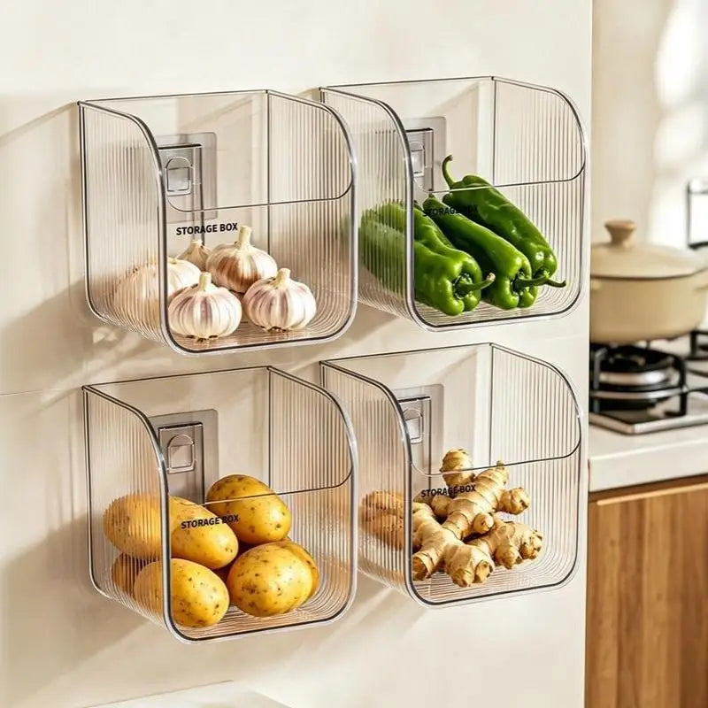 Wall-Mount Kitchen Basket – Garlic, Ginger & Onion Organizer Kitchen Storage Basket SPOT