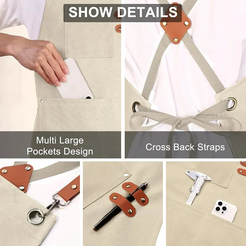 White Waterproof Kitchen Apron – Adjustable Bib, Oil-Proof Kitchen Bib Apron SPOT