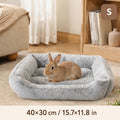 Plush Bolster Pet Bed – Washable & Non-Slip for Cats & Dogs Bolster Pet Bed SPOT Gray-S-40x30cm