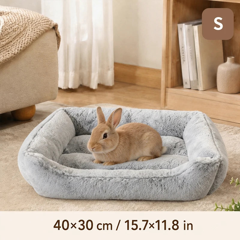 Plush Bolster Pet Bed – Washable & Non-Slip for Cats & Dogs Bolster Pet Bed SPOT Gray-S-40x30cm
