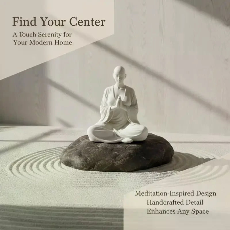 White Zen Meditation Figurine | Minimalist Spiritual Decor Decorative Figurine SPOT Default Title