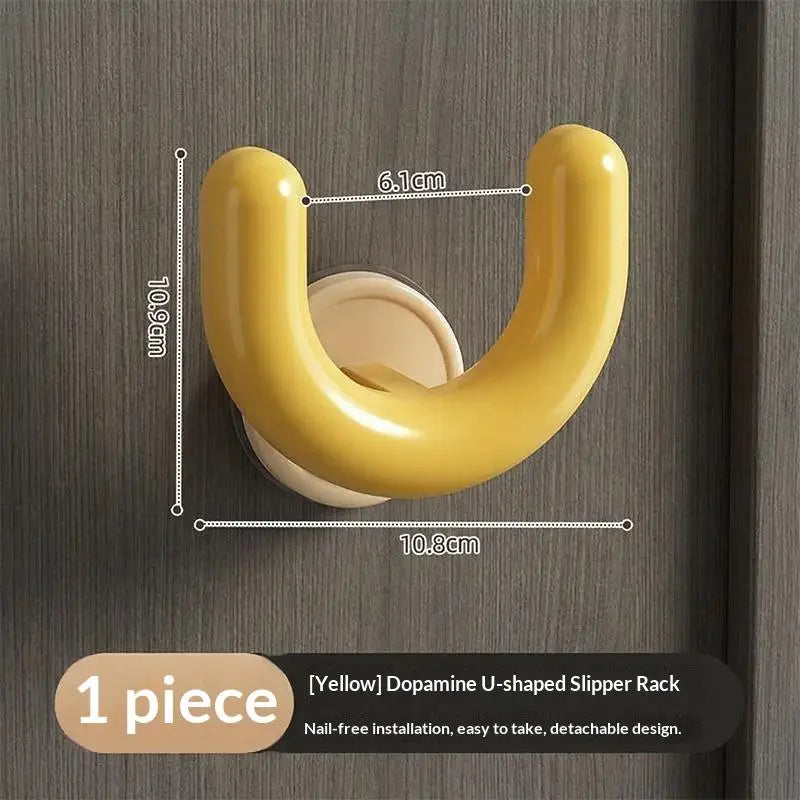 Wall-Mounted Suction Cup Slipper Hanger – U-Shape Organizer Bathroom Storage Rack SPOT A1