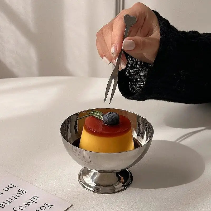 Stainless Steel Pedestal Dessert Bowl – Ice Cream Serving Cup Dessert Serving Bowl SPOT