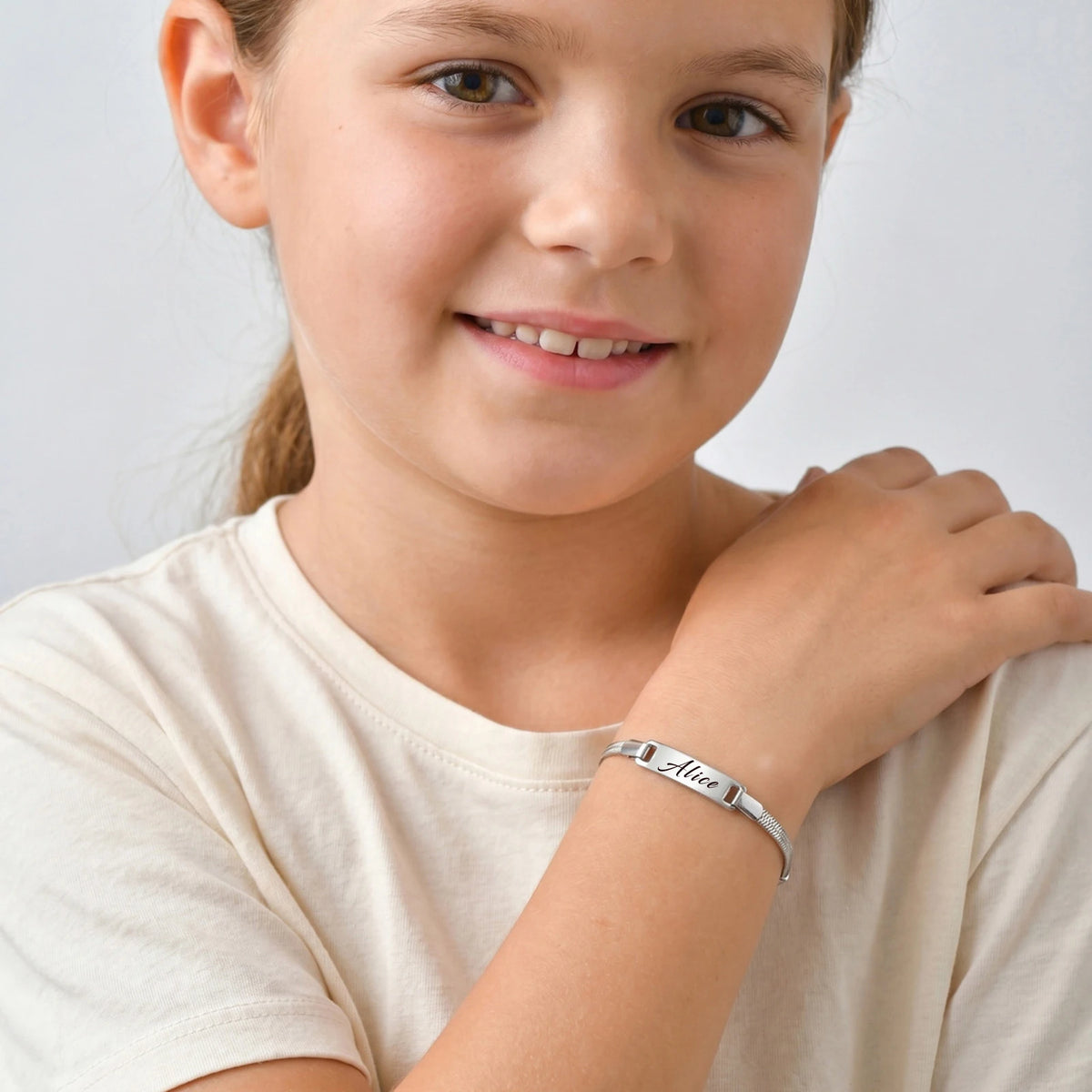 Herringbone ID Bracelet – Stainless Steel, Adjustable, Waterproof ID Chain Bracelet SPOT