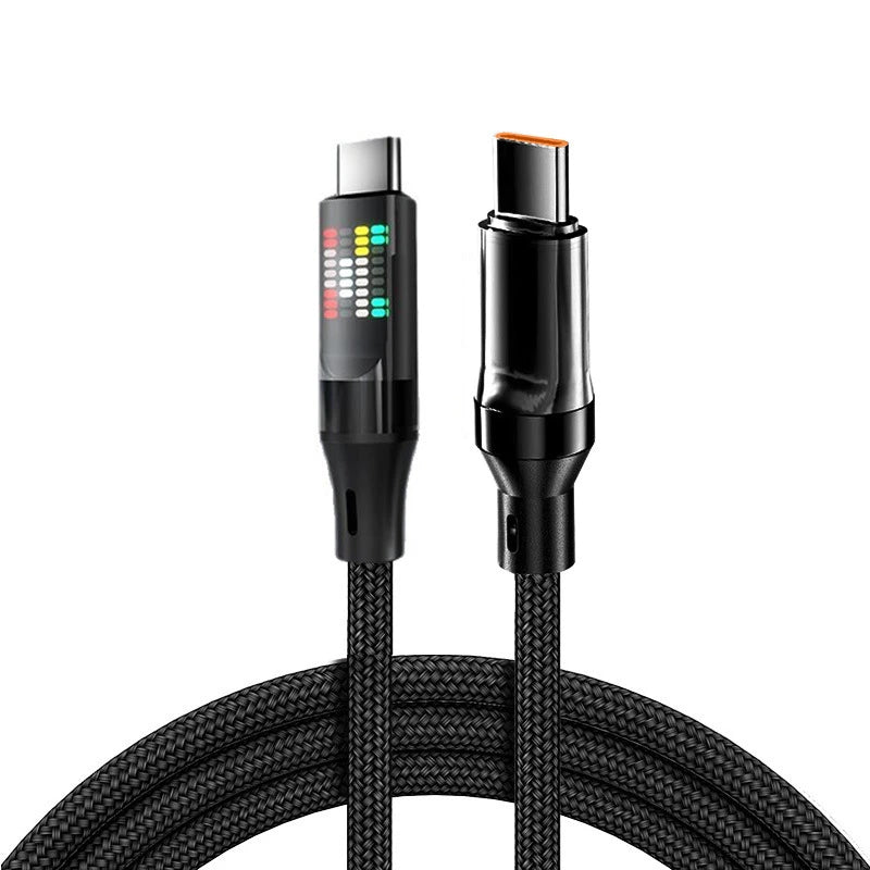 120W USB-C Fast Charging Cable 6A with LED Display | 6A USB-C Charging Cable SPOT PD Cable 1.5m