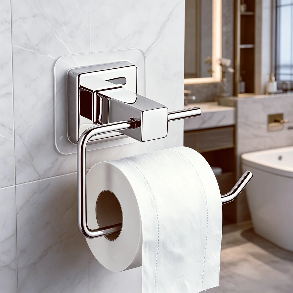 No-Drill Self-Adhesive Chrome Stainless Steel Toilet Paper Holder Toilet Paper Holder SPOT