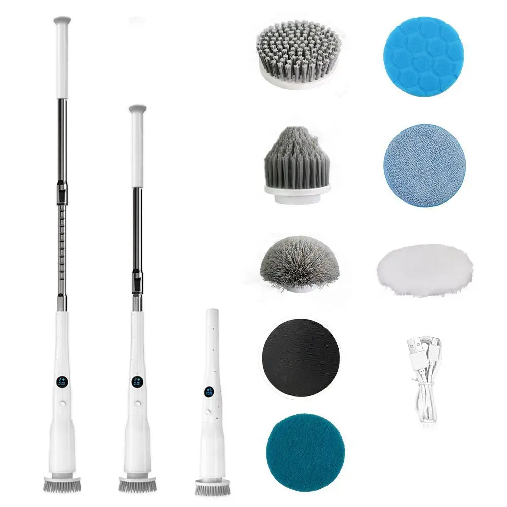 Wireless Electric Cleaning Brush – 8-Head Cordless Scrubber Electric Cleaning Brush SPOT black