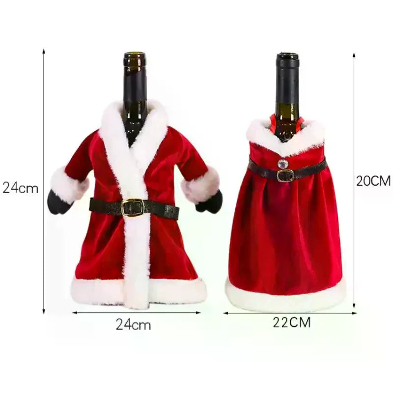Christmas Velvet Wine Bottle Cover – Santa Festive Decor Holiday Bottle Cover SPOT