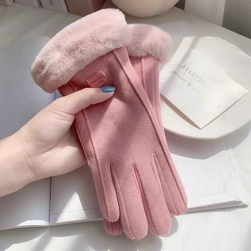 Women's Winter Touchscreen Gloves – Warm Full Finger Mittens Winter Touchscreen Gloves SPOT pink One Size