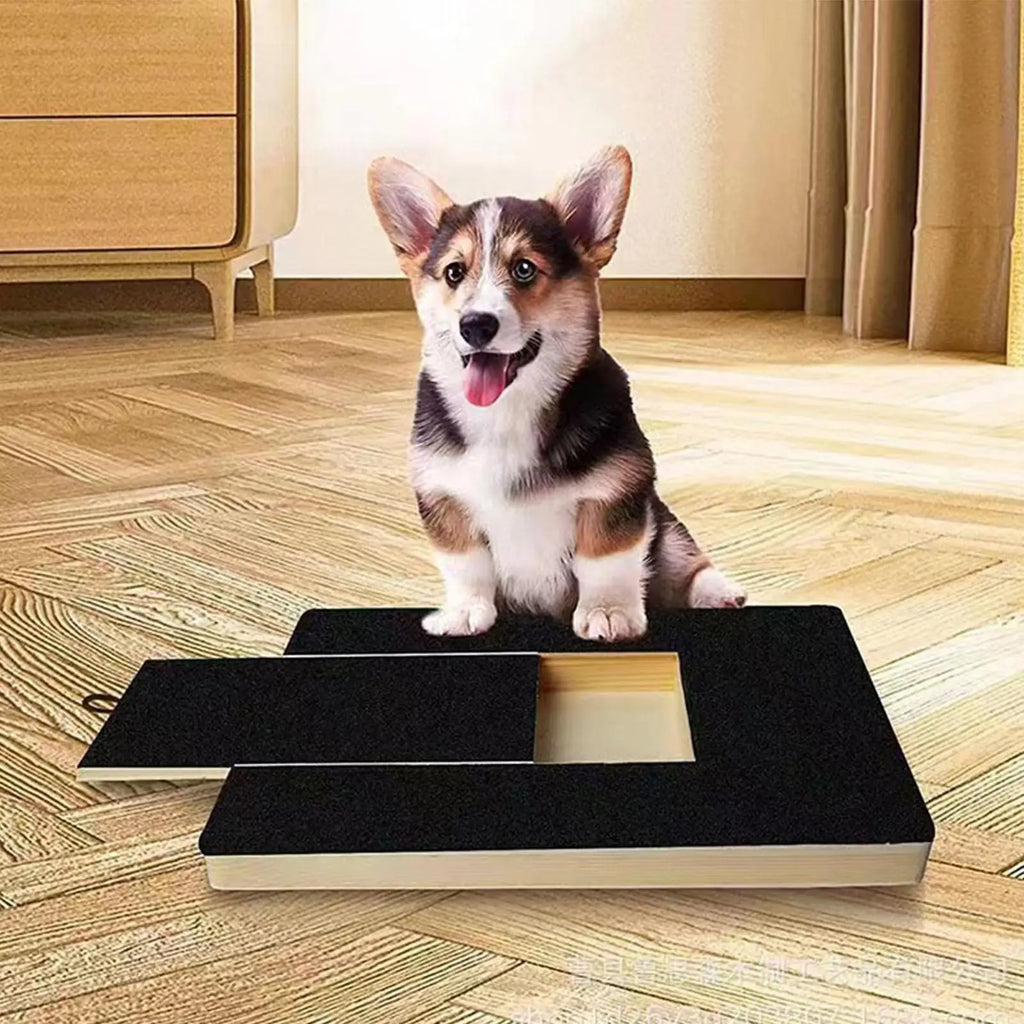 Wooden Dog Nail Scratch Board with Pull-Out Treat Box Dog Nail Scratcher SPOT