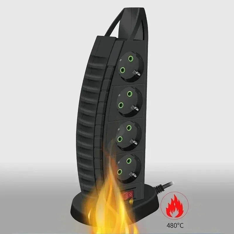 Vertical Tower Power Strip EU Plug – 4 AC, 3 USB, 1 USB-C USB Power Strip SPOT