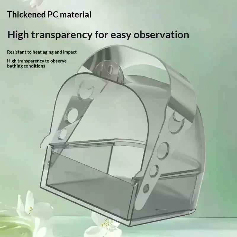 Transparent Bird Bath Box with Removable Drawer | Bird Cage Bird Bath Box SPOT