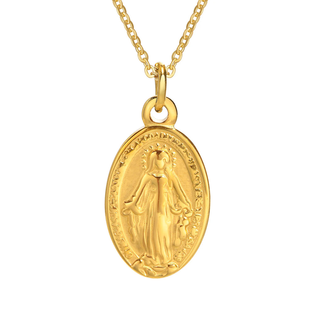 Virgin Mary Guadalupe Pendant Necklace – Gold Stainless Steel Pendant Necklace SPOT Default Title