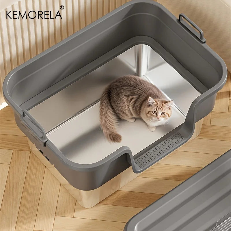 XL Enclosed Cat Litter Box – Stainless Steel & Odor Control Cat Litter Box SPOT